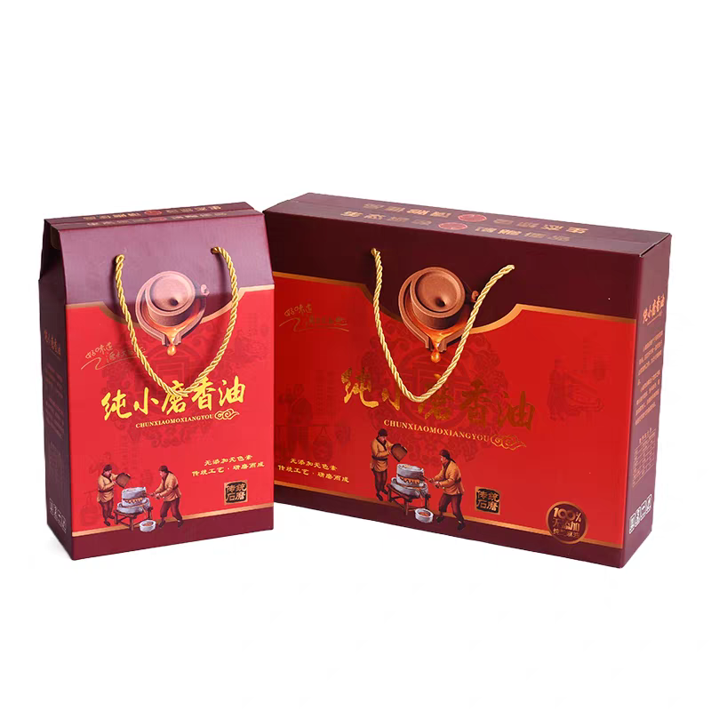 小磨香油包装礼品盒制作要点:如何选择材料与工艺制作(一) 小磨香油包装礼品盒制作要点:如何选择材料与工艺制作(一)